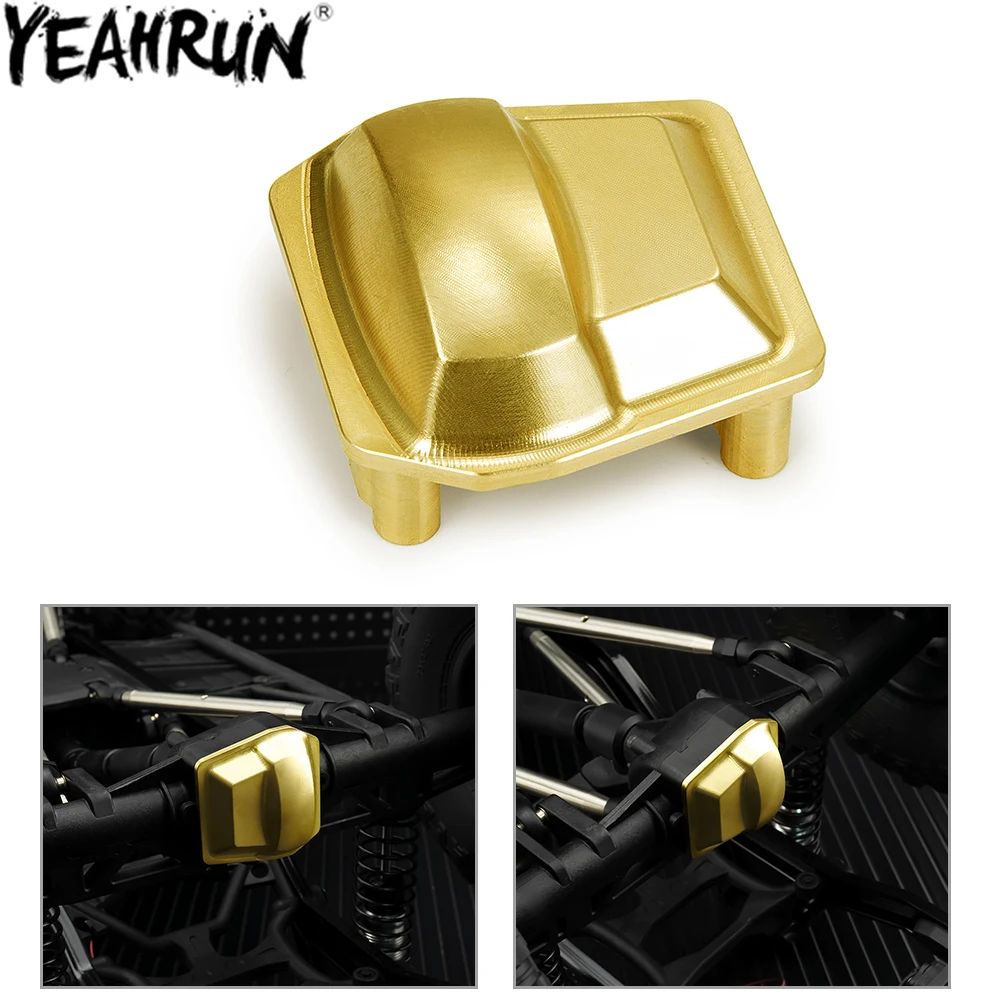 

YEAHRUN Brass Axle Diff Cover Portal Drive Axle Counterweight for 1/6 Axial SCX6 AXI05000 JLU AXI05001 Trail Honcho Upgrade Part
