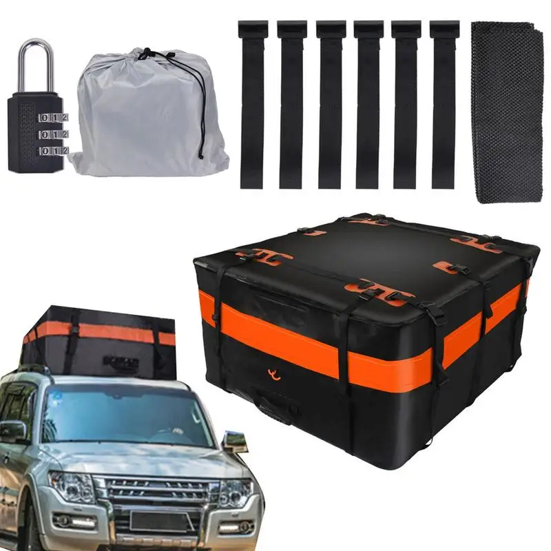 Car Top Carrier Waterproof Foldable Rooftop Cargo Bag For Cars With Or Without Racks Storage Bag Car Travel Bag For Outdoor