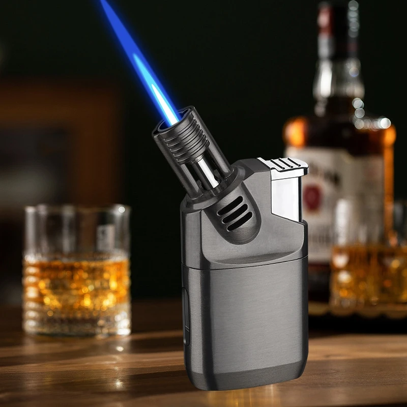 

High End Elbow Straight Inflation Windproof Torch Lighter Metal Mini Spray Gun Cigar Moxibustion Igniter Gadgets for Men Gifts