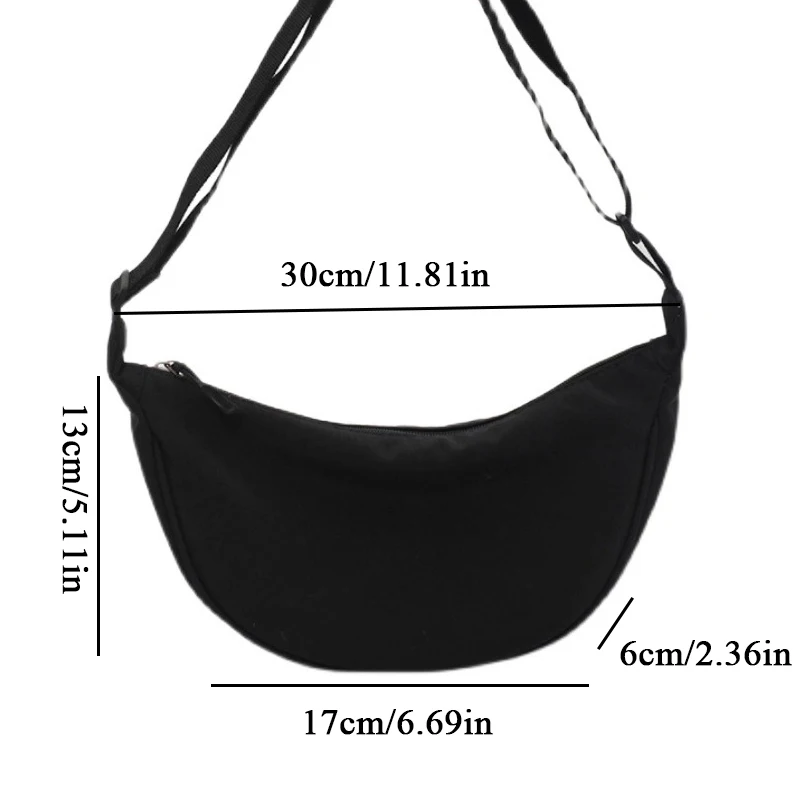 2023 Solid Color Chest Bag For Women Casual Travel Crossbody Bag Daily Street Fanny Packs Half Moon Belt Bag Shoulder Canvas Bag