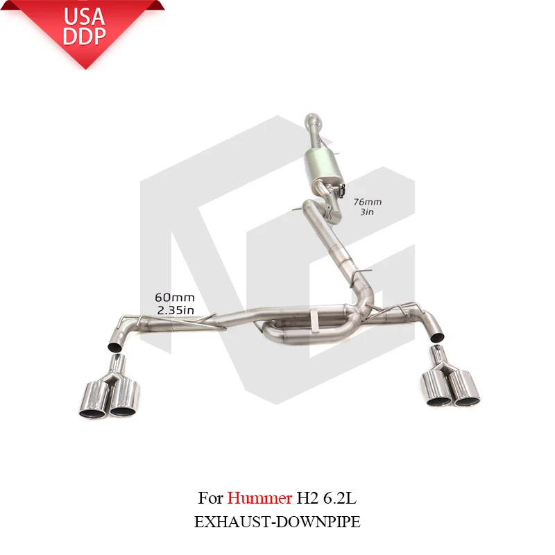 

ING SS304 Exhaust catback for Hummer H2 6.2L V8 2008-2009 Rear Section Performance Deep Sound Bolt-On