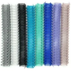 Bobina de Metal de 19,1mm y 50 piezas para cuaderno, alambre de anillo para libro O encuadernación A4, encuadernación de doble cable