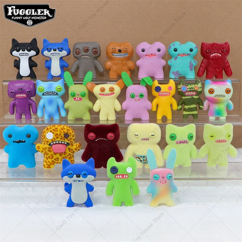Original Fuggler Funny Ugly Teeth Monsters Figure Toys Key Rings Kawaii Fugglers Cartoon Blind Box Bags PVC Figurine Model Dolls