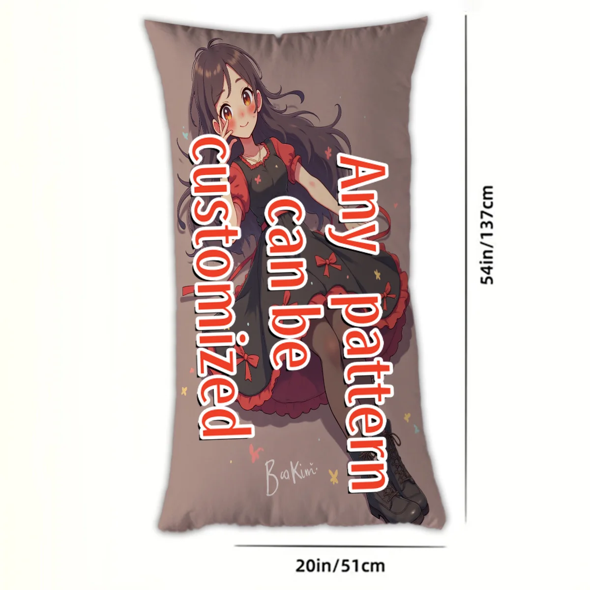 1 customized photo long pillow 20x54 inches soft plush polyester fiber, can print your own photos _ Text, single-sided printing