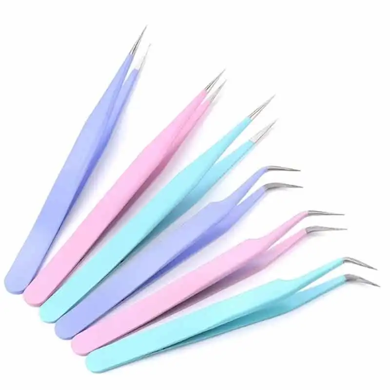 1/2 Stuks Macarons Wimper/Nail Art Pincet 12 Cm Rvs Nagel Pincet 1 * Set Pick Up Stickers & Strass Manicure Pincet