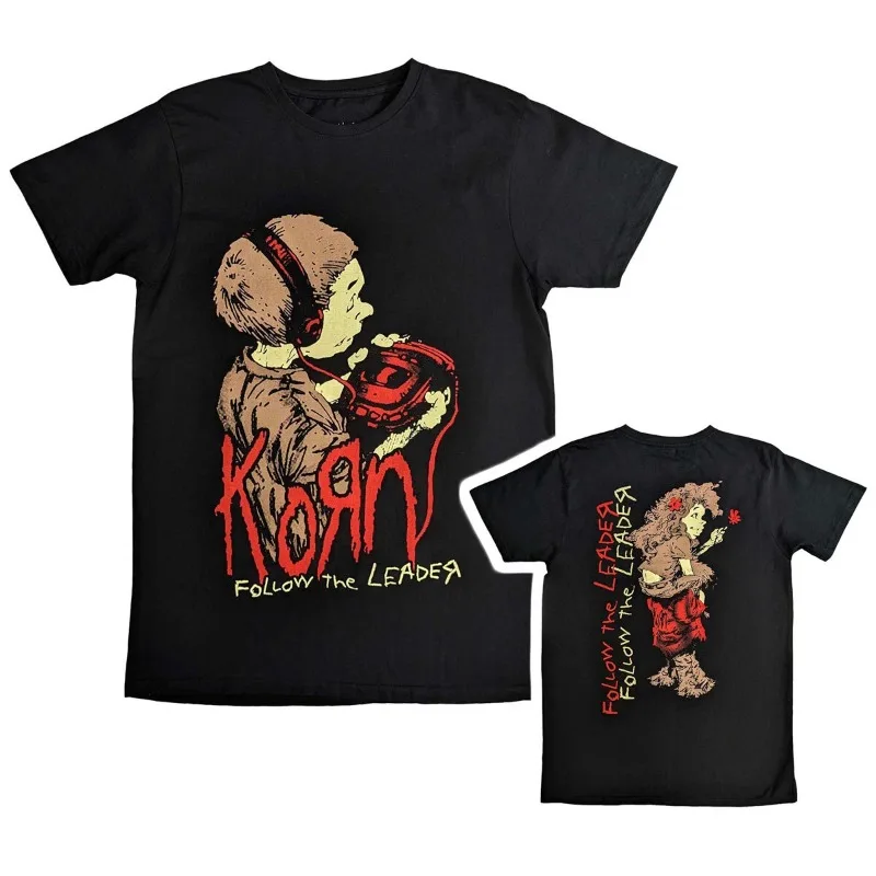 Korn Band T-shirt, Follow The Leader Rock Band Summer New Unisex Casual Cotton T-shirt