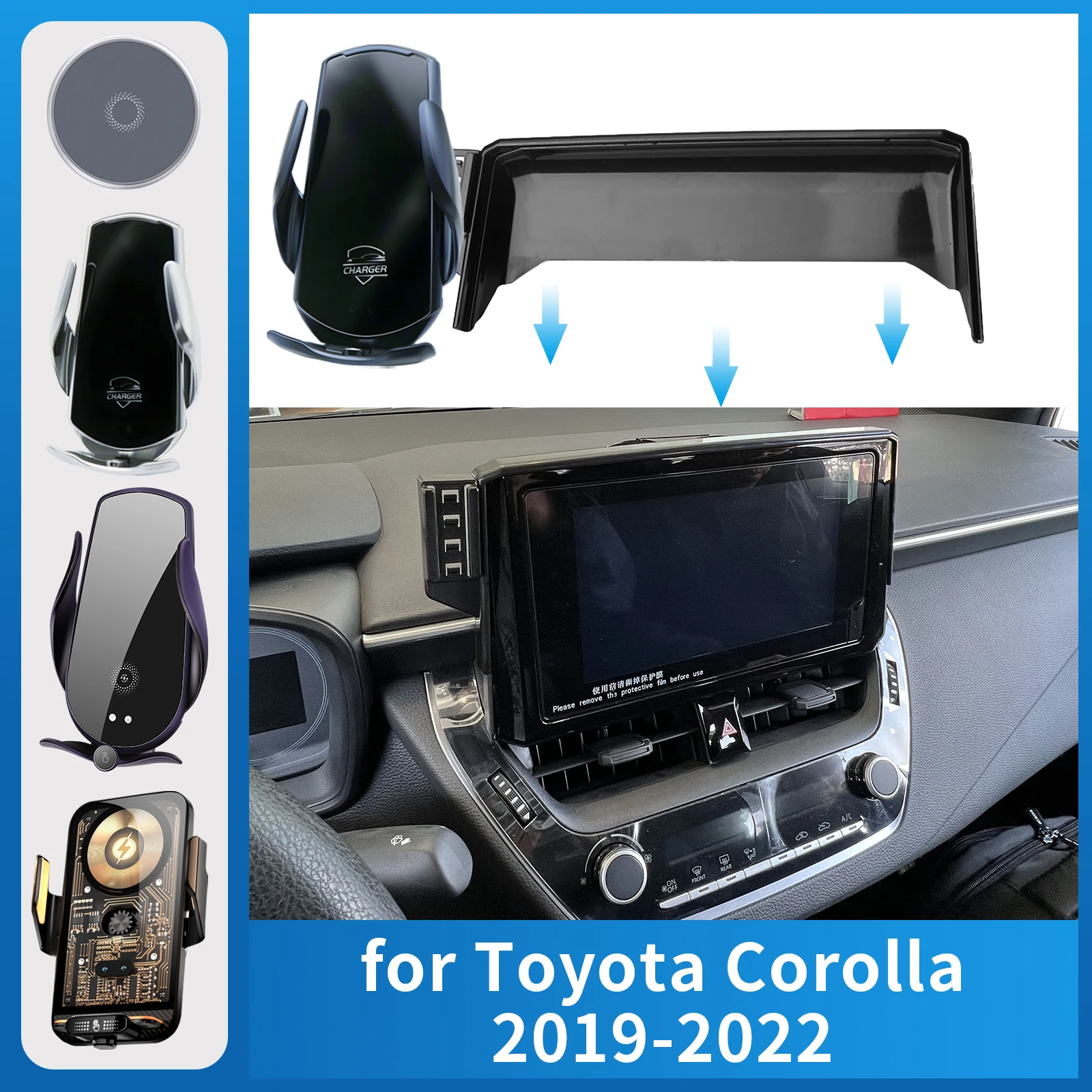 

Car Mobile Phone Holder for Toyota Corolla 2019~2022 E210 8/9in GPS Bracket Charging Stand Auto Accessories