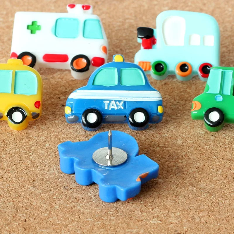 Transportation Map Push Pins for Cork Board Decorative Thumbtack Love Heart Shape Plastic Tacks Pin Office School Stationery