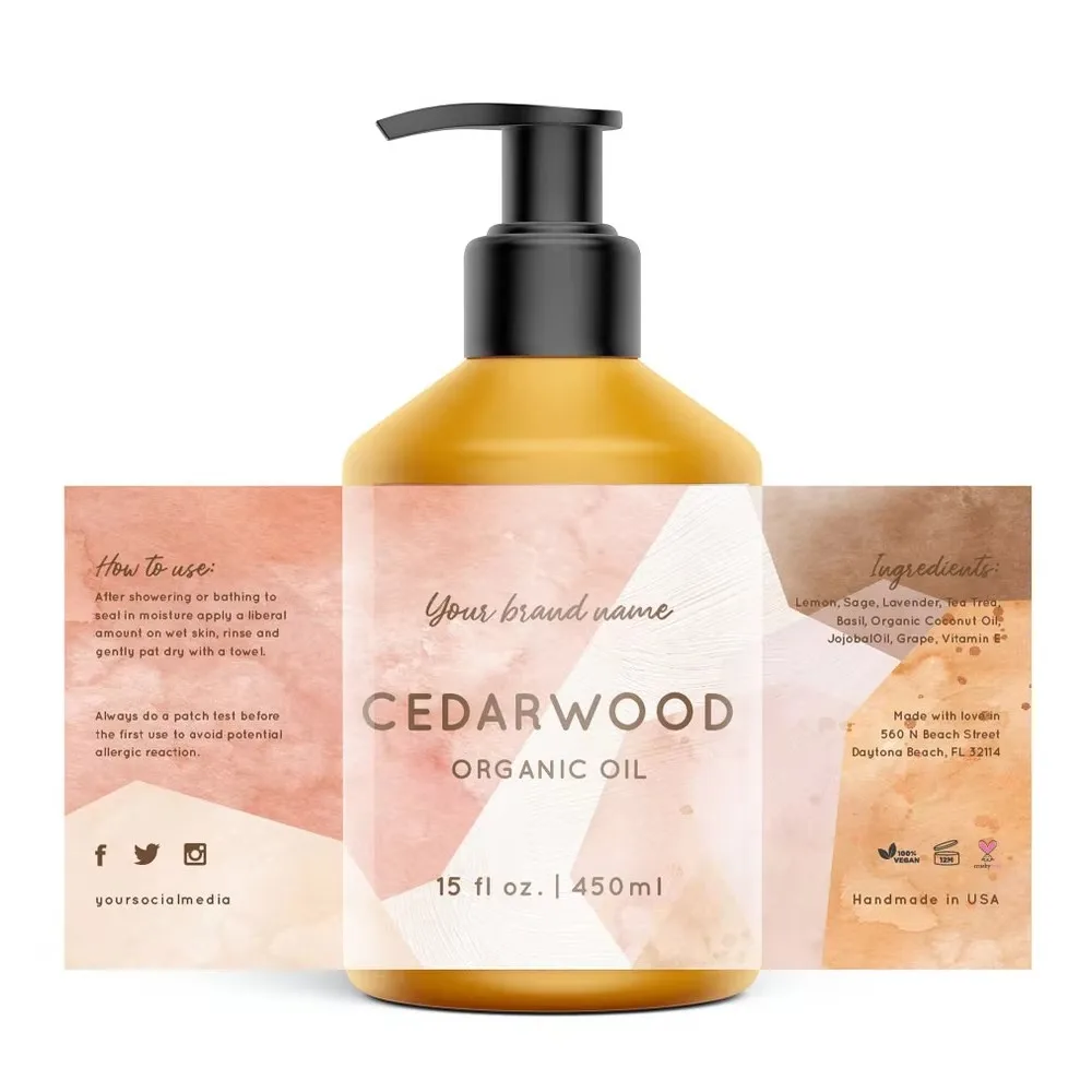 Custom Printing Logo｜Self Adhesive Waterproof Vinyl｜Body Lotion Bottle｜Jar Sticker Labels
