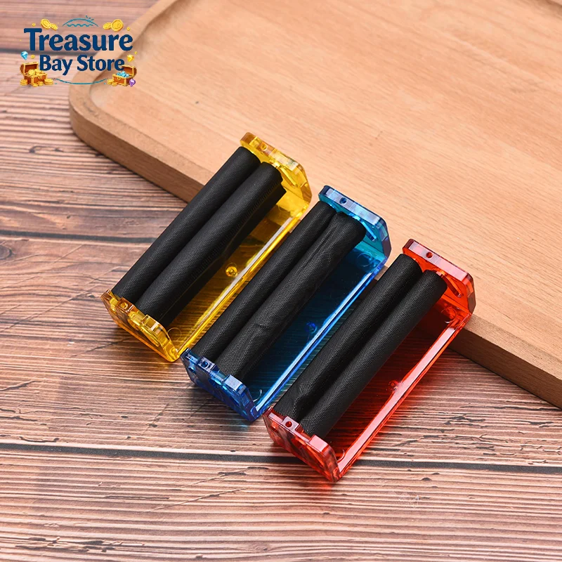 1/2/5pcs 70mm Easy Manual Cigarette Tobacco  Roller Maker Rolling Machine Clear Color Random