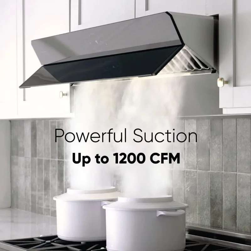 Side Suction Under Cabinet Ducted Range Hood 30 inch - 1200CFM 4-Speed Powerful Wall Mount Kitchen Vent Hood