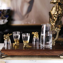 Gold-plated Animal Head Wine Glasses Strong Wine Glasses Zodiac Wine Glasses and Creative Wine Racks Home Decoration Accessories