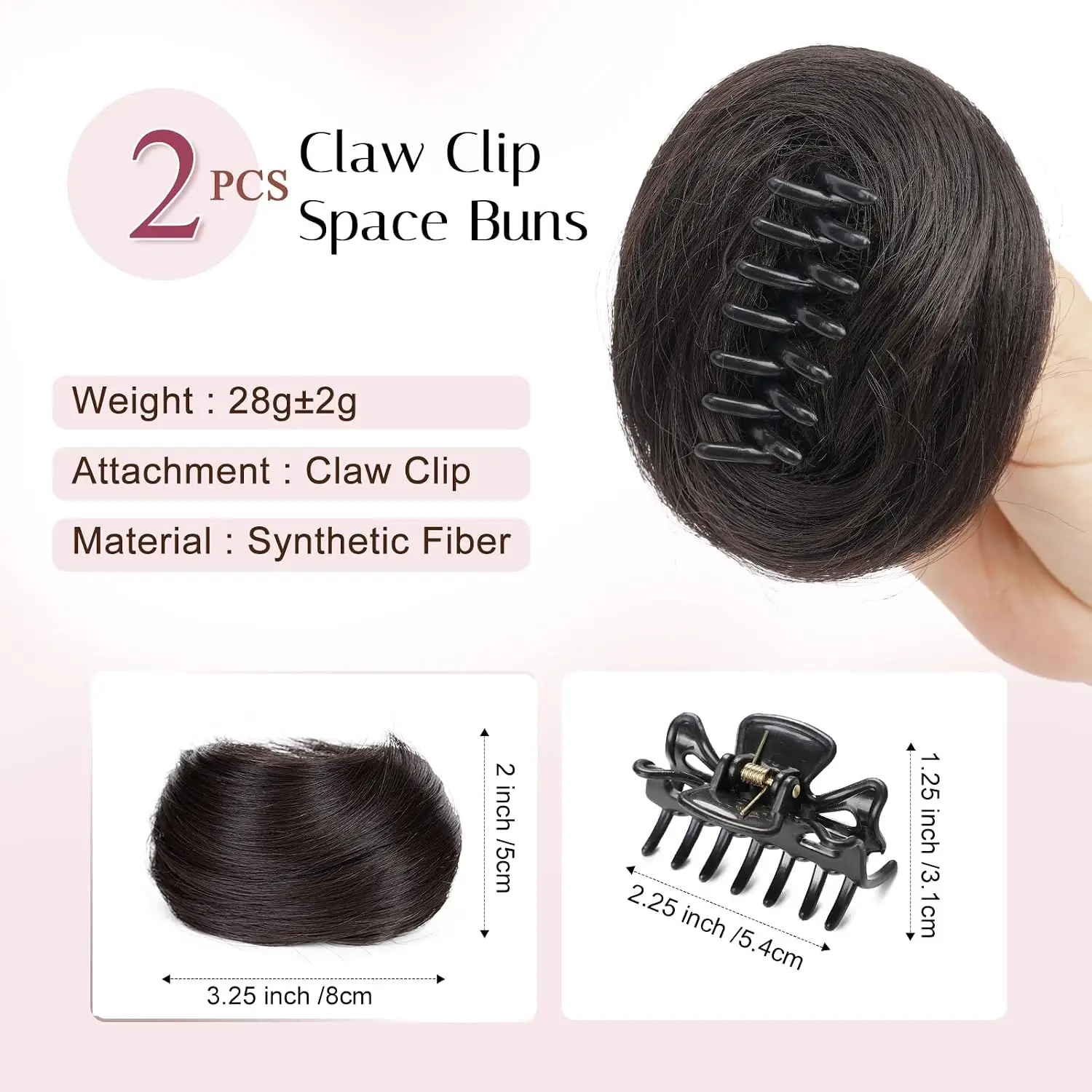 ynthetic Elegant Mini Claw Clip Cat Ear Chignon Effortless Style amp Volume for Every Occasion – Perfect for Women Blone Bun