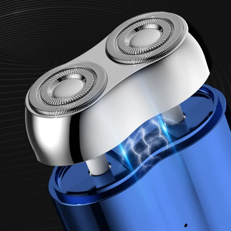 Mini Double Head Electric Shave Double Floating Magnetic Suction Men's Type-C Rechargeable Portable Shaver Pocket Razors Travel