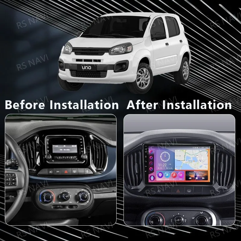 Android 14 Carplay Auto Car Radio For Fiat Uno 2014 2015 2016 2017 2018 2019 2020 GPS Multimedia Player Stereo video WIFI+4G DSP