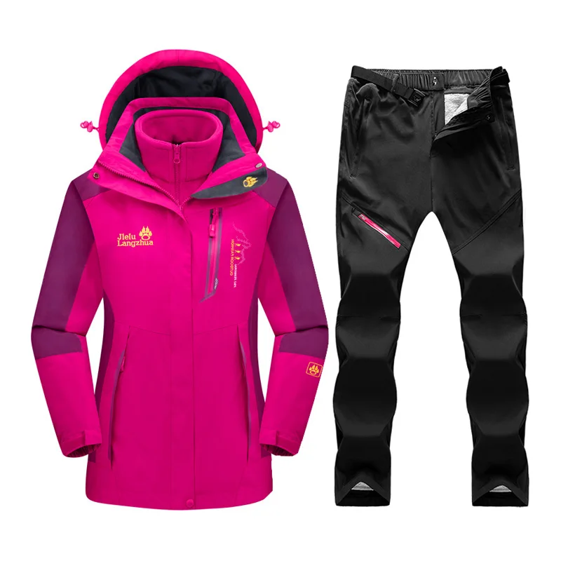 New Hot Ski Suit Women Waterproof Windproof Skiing And Snowboarding Jacket Pants Set Thick Warm Snow Costumes Outdoor Wear