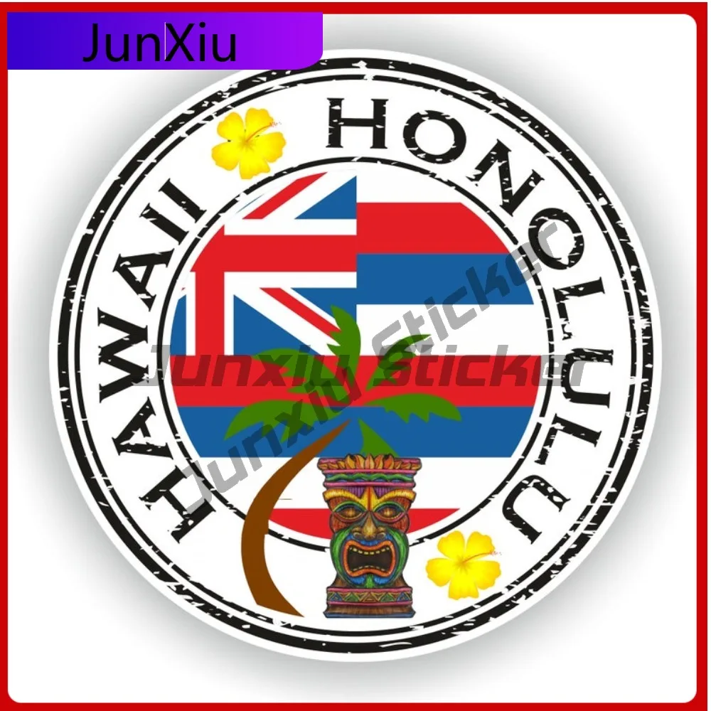 

Hawaii Honolulu Country Emblem Flag Design Creative Funny Vinyl Car Sticker Decal Outdoor Waterproof Protective