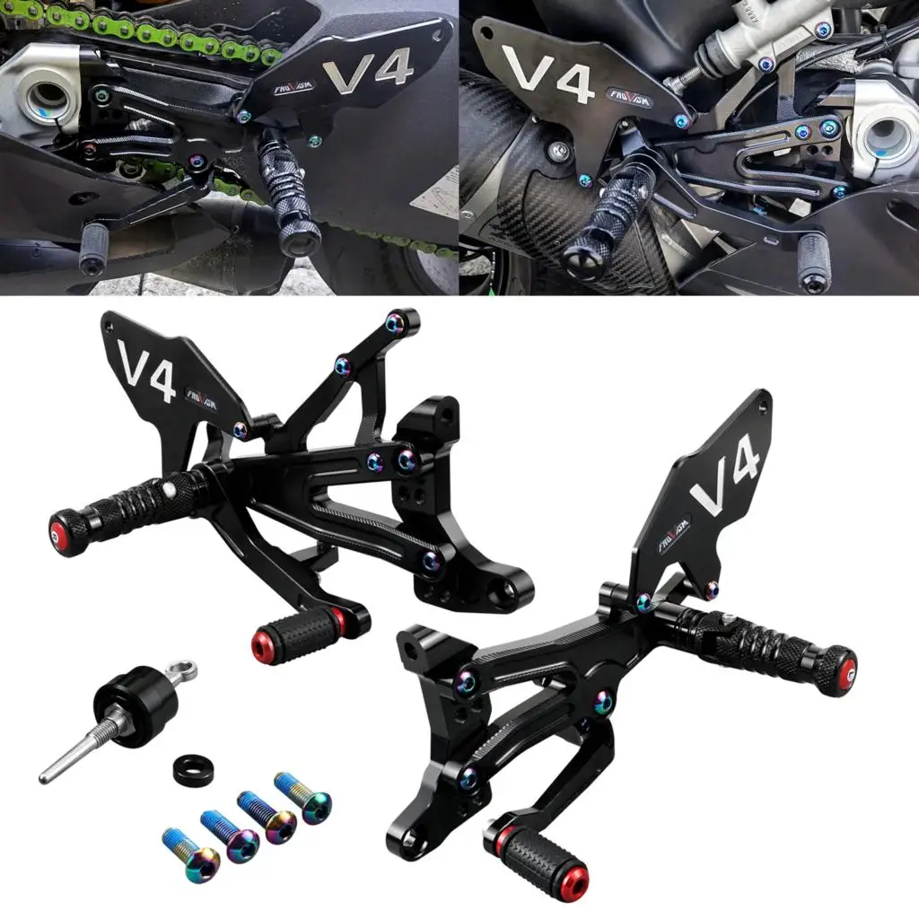 For 2018-2022 Ducati Panigale V4 Panigale V4R Panigale V4S Motorcycle Rearsets Adjustable Rearsets Footrests Foot Control