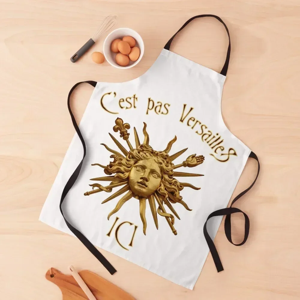 

C'est pas Versailles Ici Apron christmas kitchen cloths Kitchen Items christmas Funny Apron