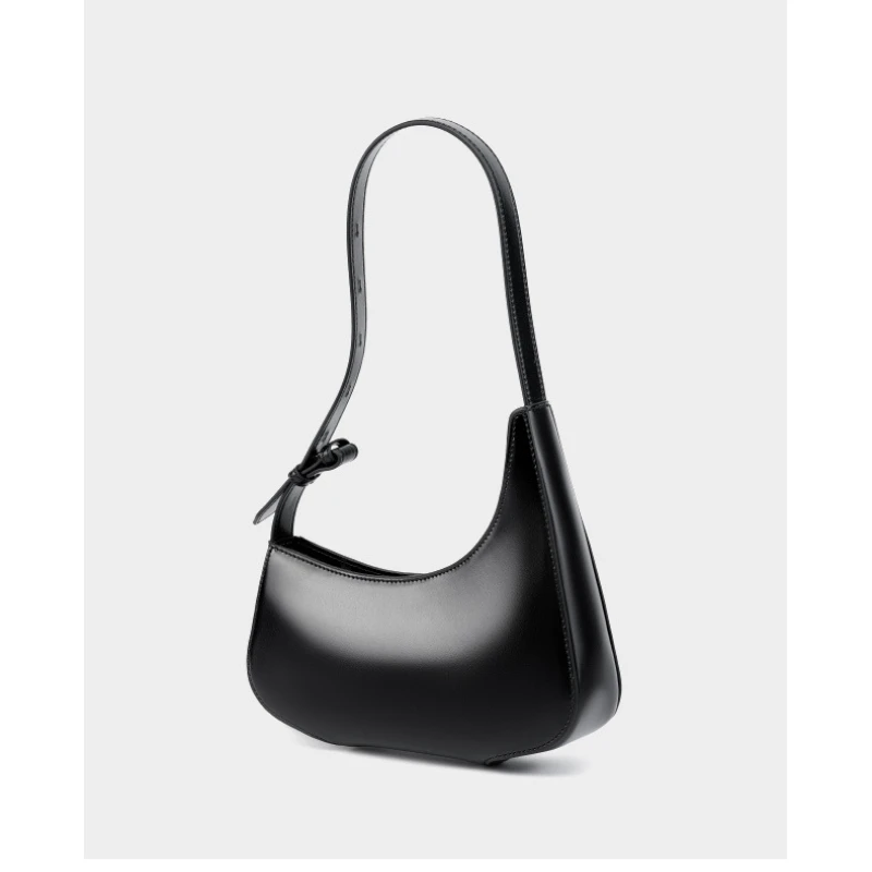 Women Fashion Irregular Cow Genuine Leather Underarm Shoulder Bags Female Luxury Designer Minimalist Half Moon Ladies Handbags