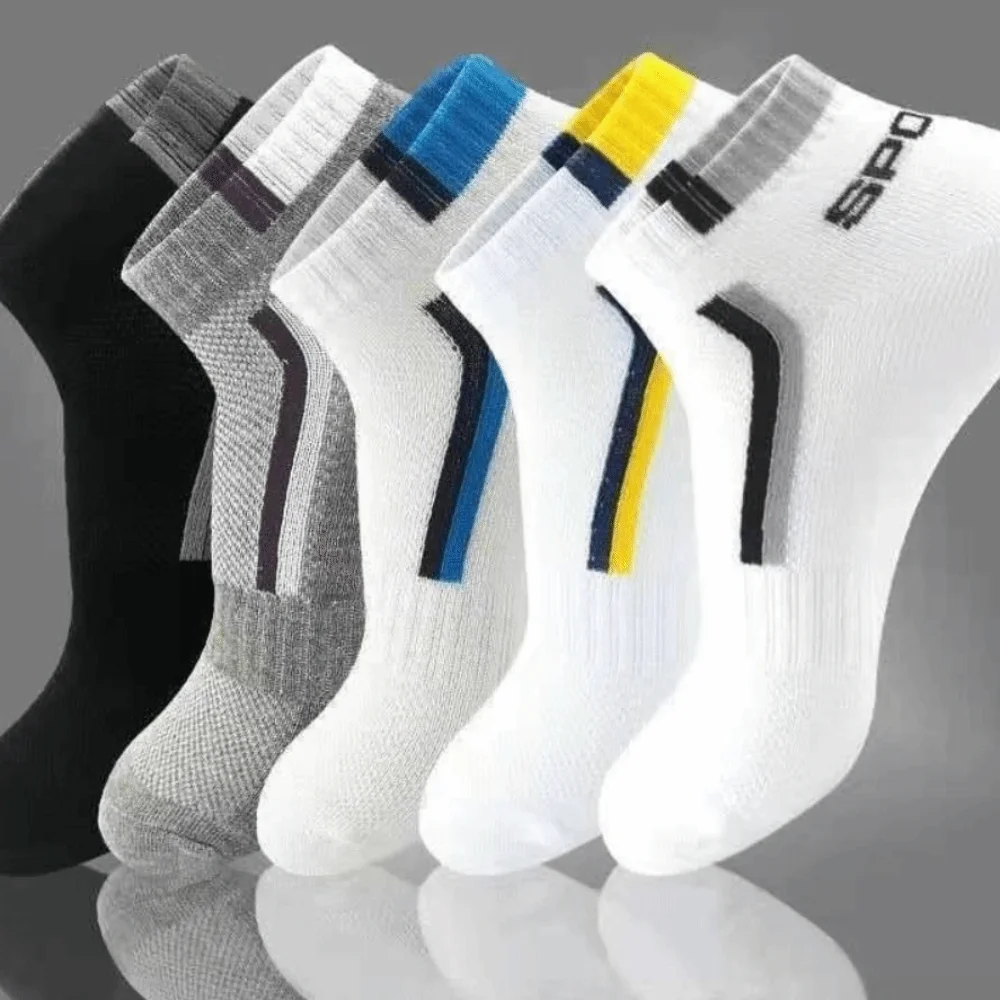 

5Pairs Casual Letters Men's Mid-calf Socks Non-slip Simple Men Tube Socks Breathable Hosiery Sports Ankle Sock Outdoor