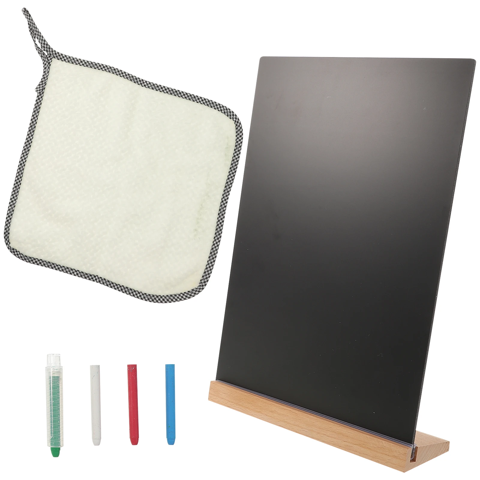 

1Set Desktop Handwritten Chalkboard Sign Wooden Message Board for Shop Home Restaurant Table Erasable Decorative Board