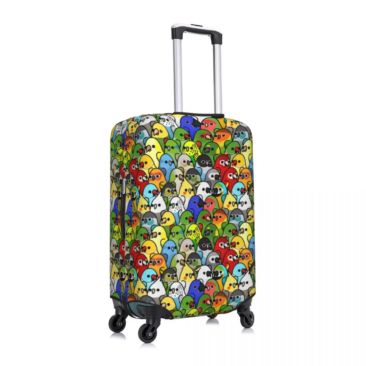 Birds Pattern Suitcase Cover Animal Parakeet Cute Vacation Travel Strectch Luggage Case Protection