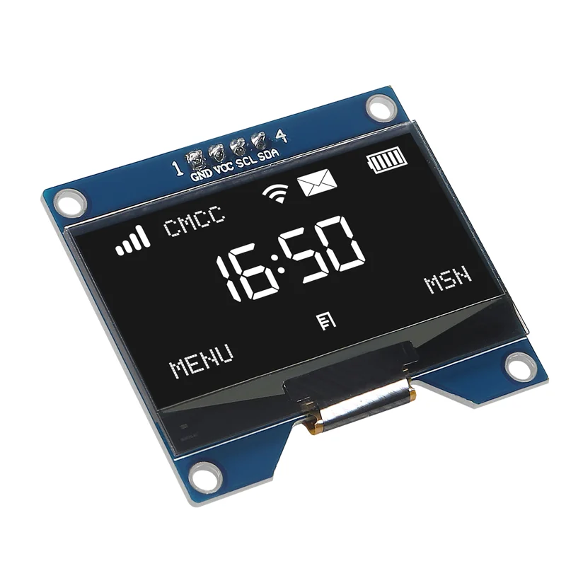 1.54 بوصة OLED وحدة 12864 128x64 SSD1309 سائق IIC I2C واجهة تسلسلية لوحة عرض ذاتية الإضاءة لراسبيري Pi 4 Pin