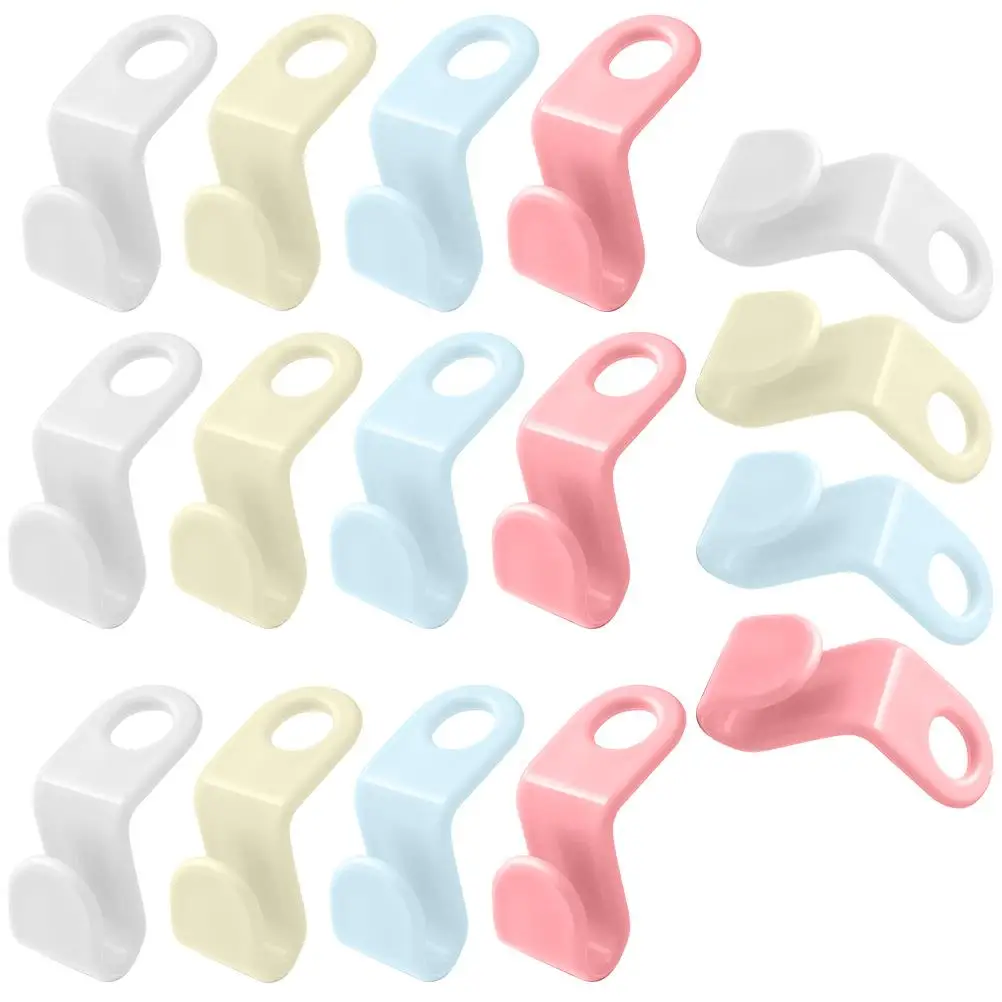 

20 Pcs Non Slip Hangers PVC Colorful Hanging Rack Closet ganizers Cascading Hooks Extending Connectors Clothes Storage