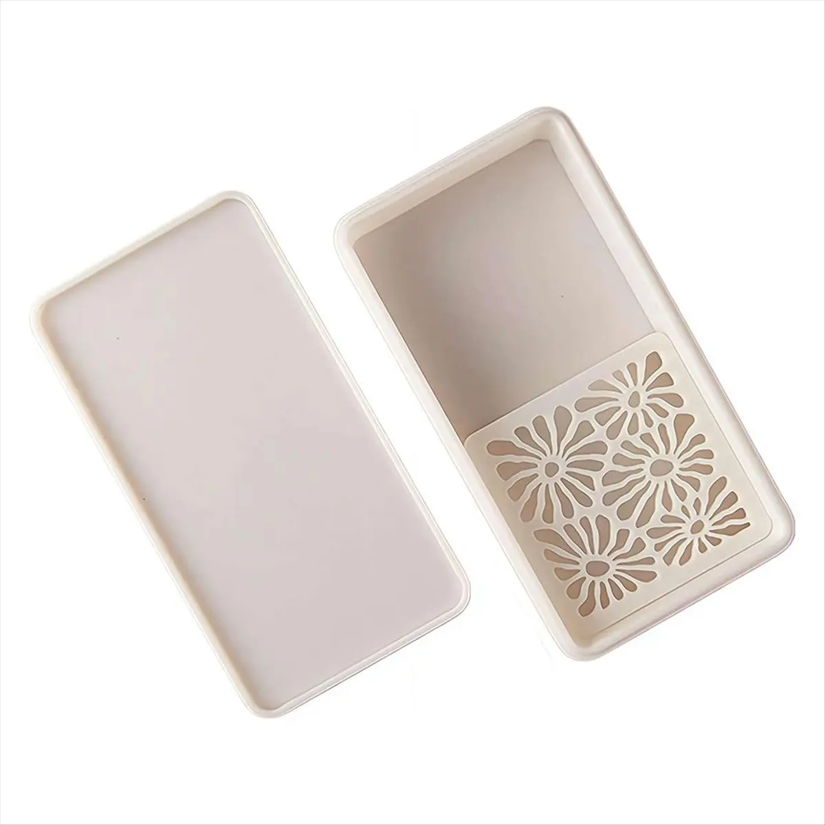 DT57 LATEST MODEL Cornstarch Container for Polymer Clay,Polymer Clay Tools Kit,Leak-Proof Snap-Lock Powder Container White