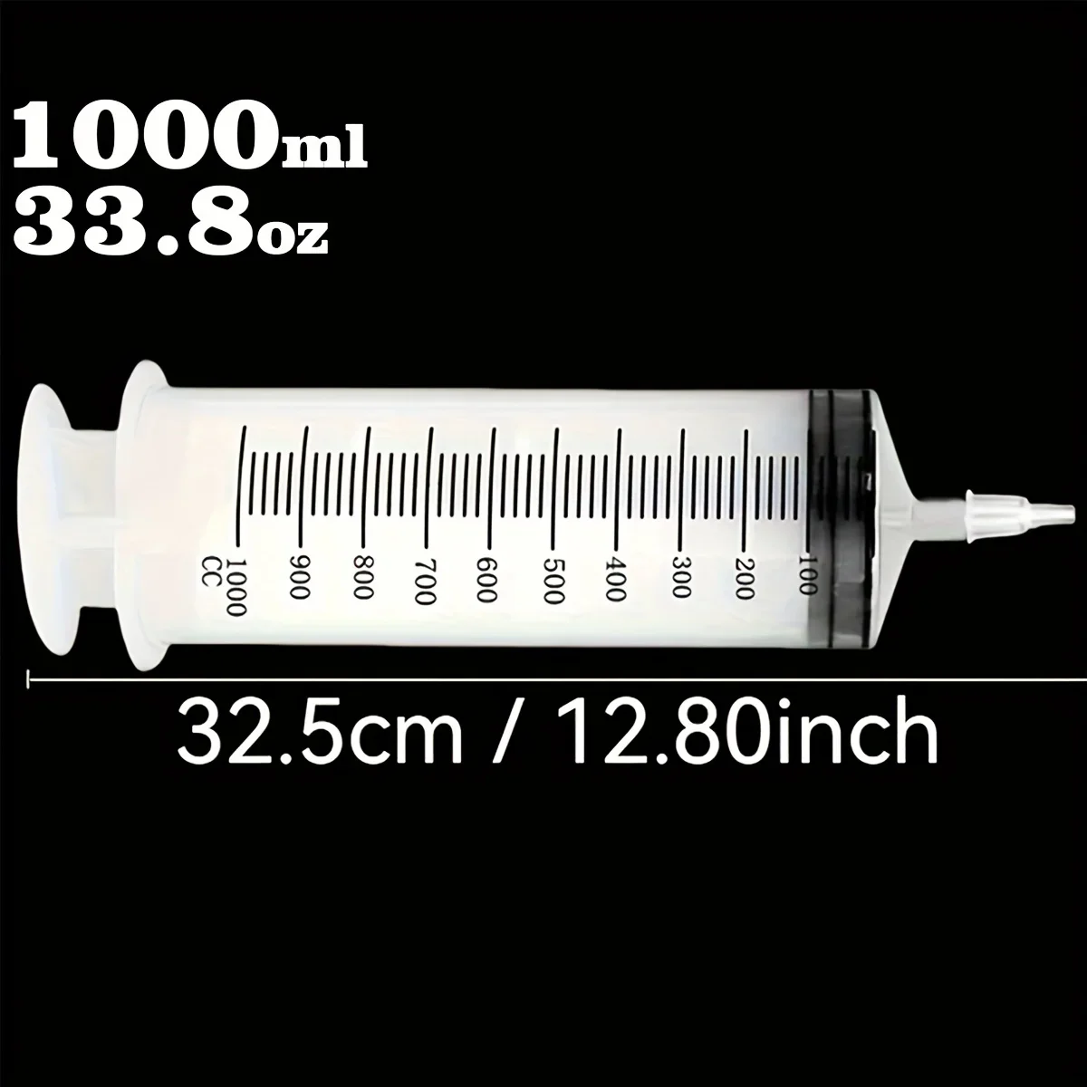 1000ml Large Capacity Plastic Syringe Kit With Hose Metal Needle Auto Oil Extraction Pet Feeding Lab Liquid Filling Tool