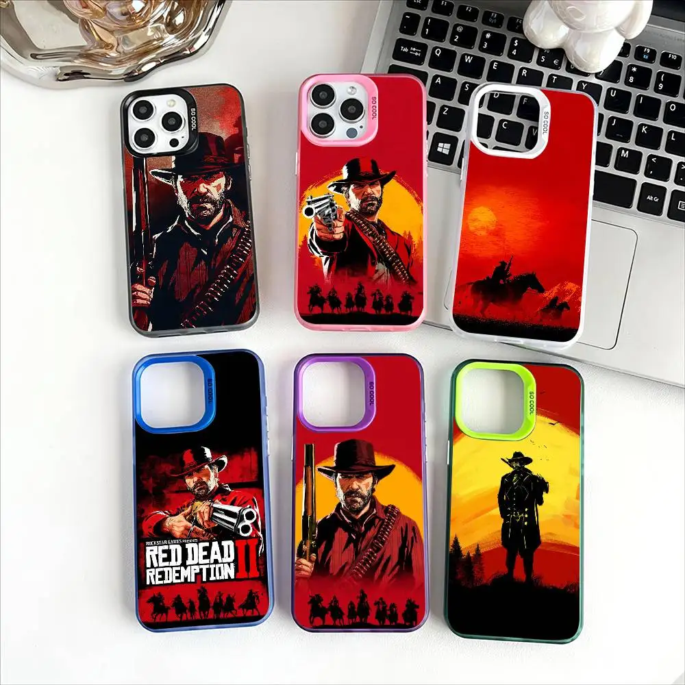 

Red Dead Game R-Redemption Phone Case Unique Holographic Rainbow iPhone 11-16 Pro Max TPU Case. Slim Fit, Shockproof, Skin-frien