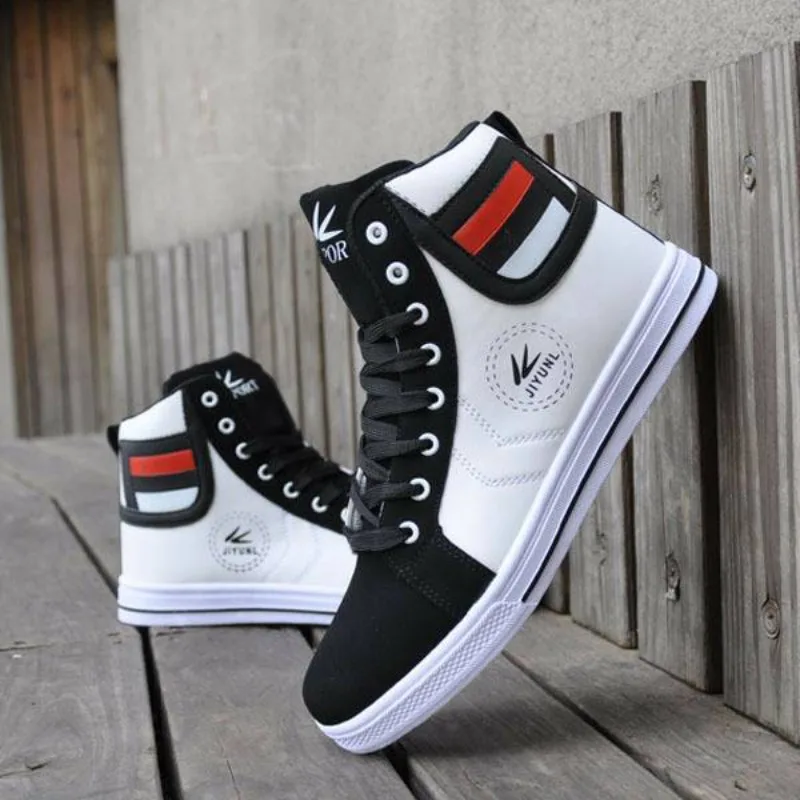 High-quality Men's Shoes 2025 Autumn New Sneakers for Men Casual High Top Board Shoe Korean Version Trendy Lace Up Running Shoes
