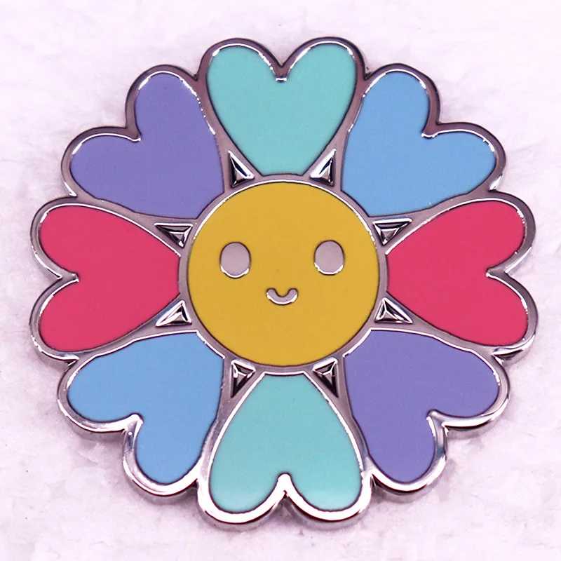 

Брошь в виде лепестка цветов любви дофамина, цветной значок, аксессуар