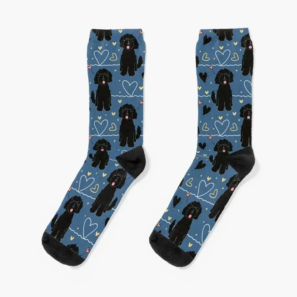 

LOVE Black Goldendoodle Dog Socks gym sports and leisure funny gift Toe sports Male Socks Women's