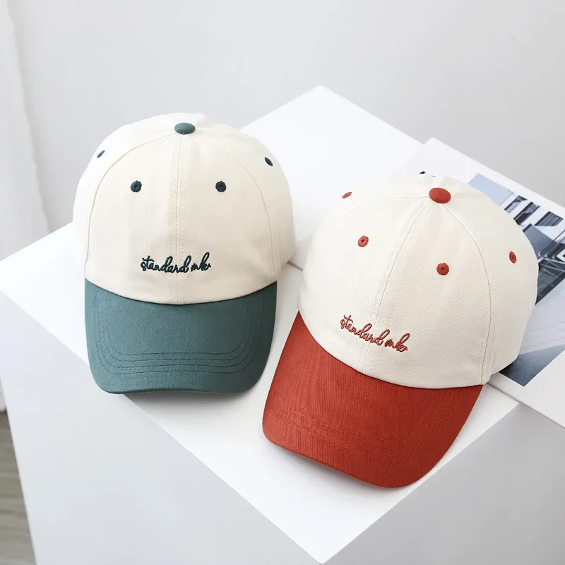 Summer Trend Color Matching Letter Caps Japanese and Korean Style Soft Top Sunscreen Men\'s Baseball Cap