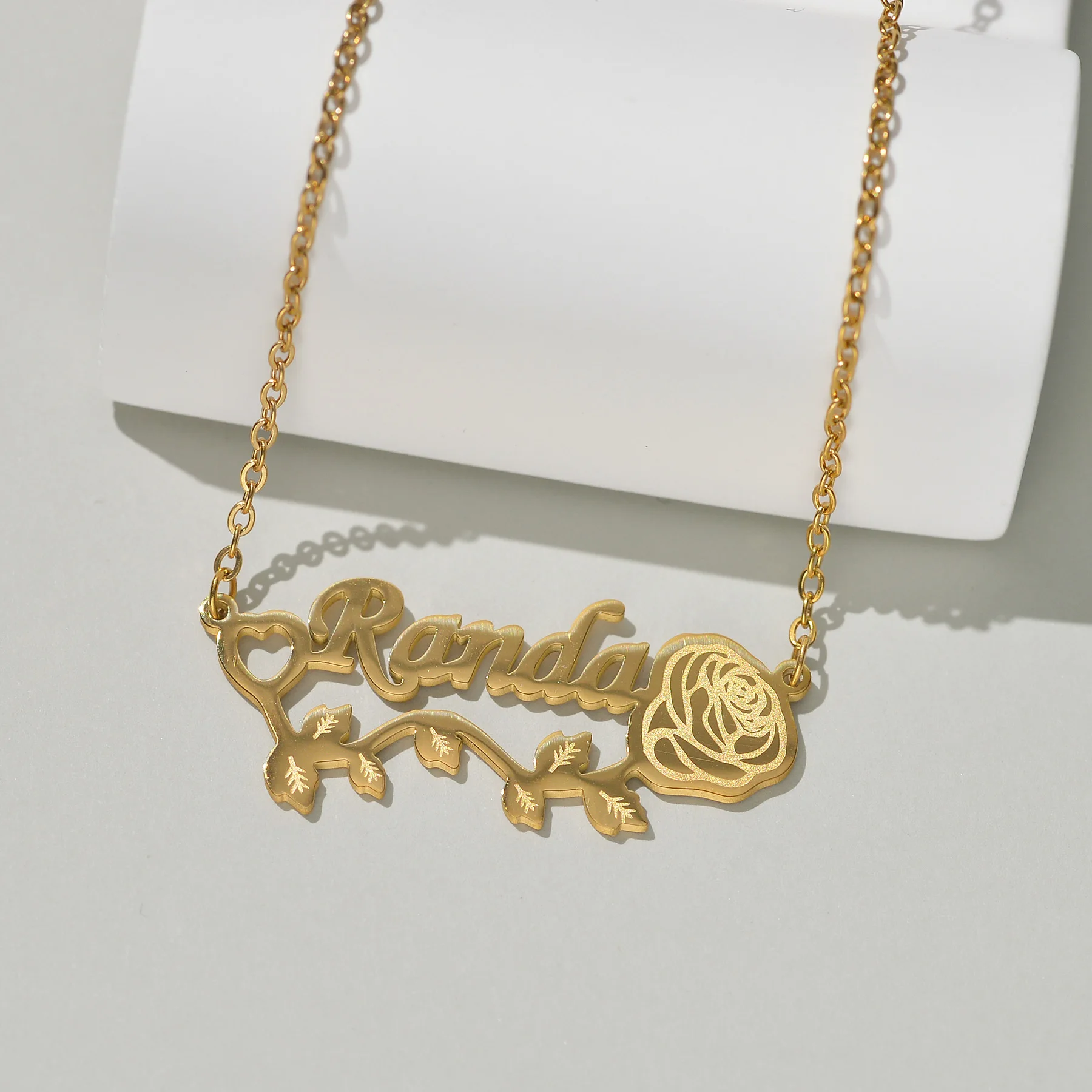 Nextvance Customized Name Necklace With Rose Flower Personalized Stainless Steel Nameplate For Women Jewelry Gifts image 4