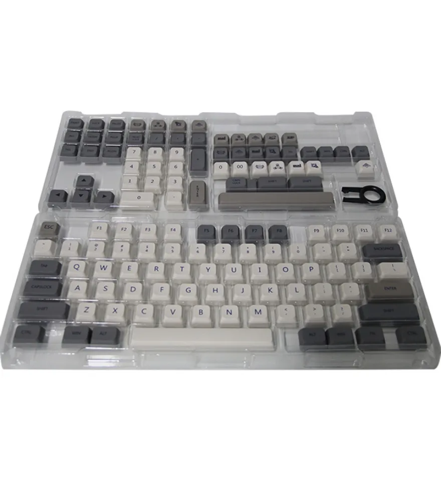 Russian/Phonetic/Korean 133-key small full set of PBT thermal sublimation customized keycap mechanical red axis
