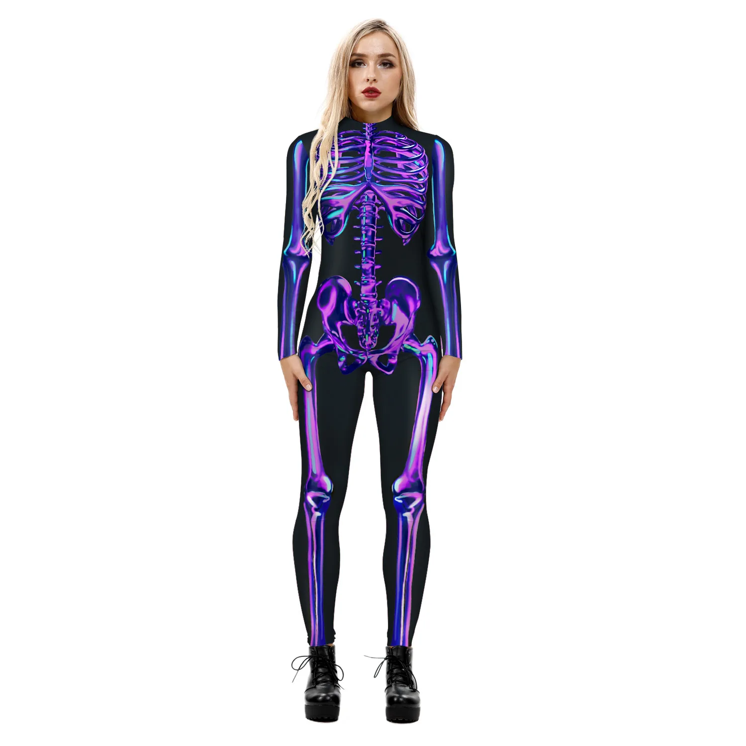 Disfraz de Catsuit para mujer, mono Sexy con estampado 3D para Halloween, vacaciones, Carnaval, Zentai, traje ajustado para Cosplay