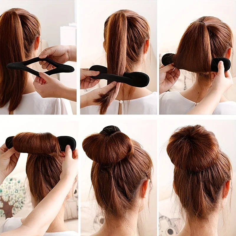2 pcs Retro Bun Maker Kit - DIY Hair Styling Tool, Easy Use, Portable for Salon & Home, Create Elegant Twists & Knots