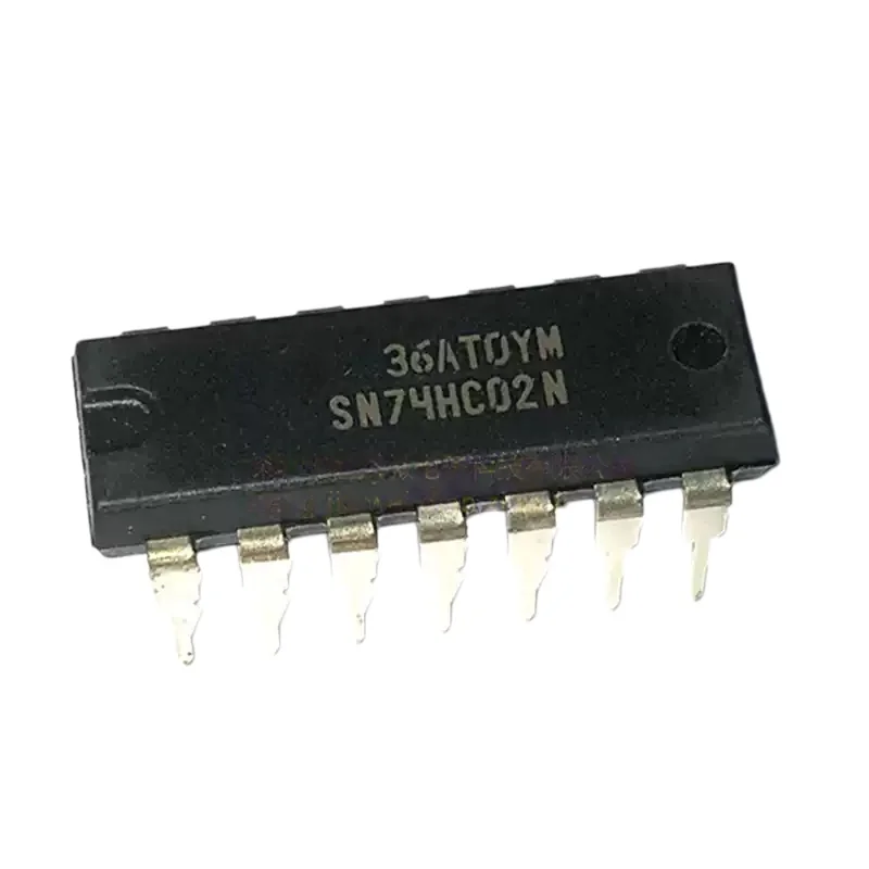 10PCS SN74HC02N 74HC02 HD74HC02P DIP-14 brand new original gate and inverter 4-channel 2-input NAND gate chip