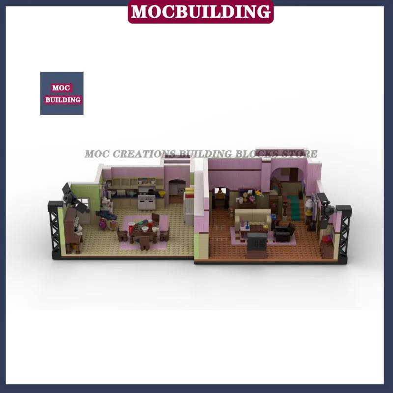 MOC City Street View Architecture Living Room Model Building Block Assembly Kitchen Collection Series Toy Gifts