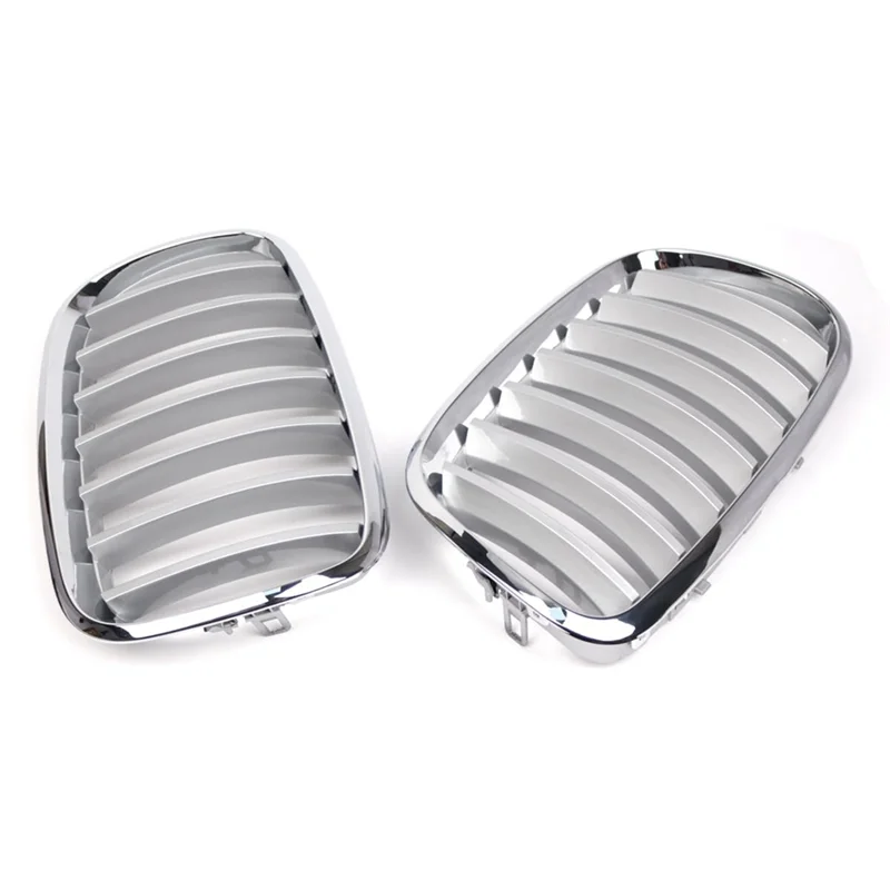 

WO-Chrome Front Grill Keney Grille Cover Trim For BMW E70 X5 2007-2013 Accessories 51137157687 51137157688
