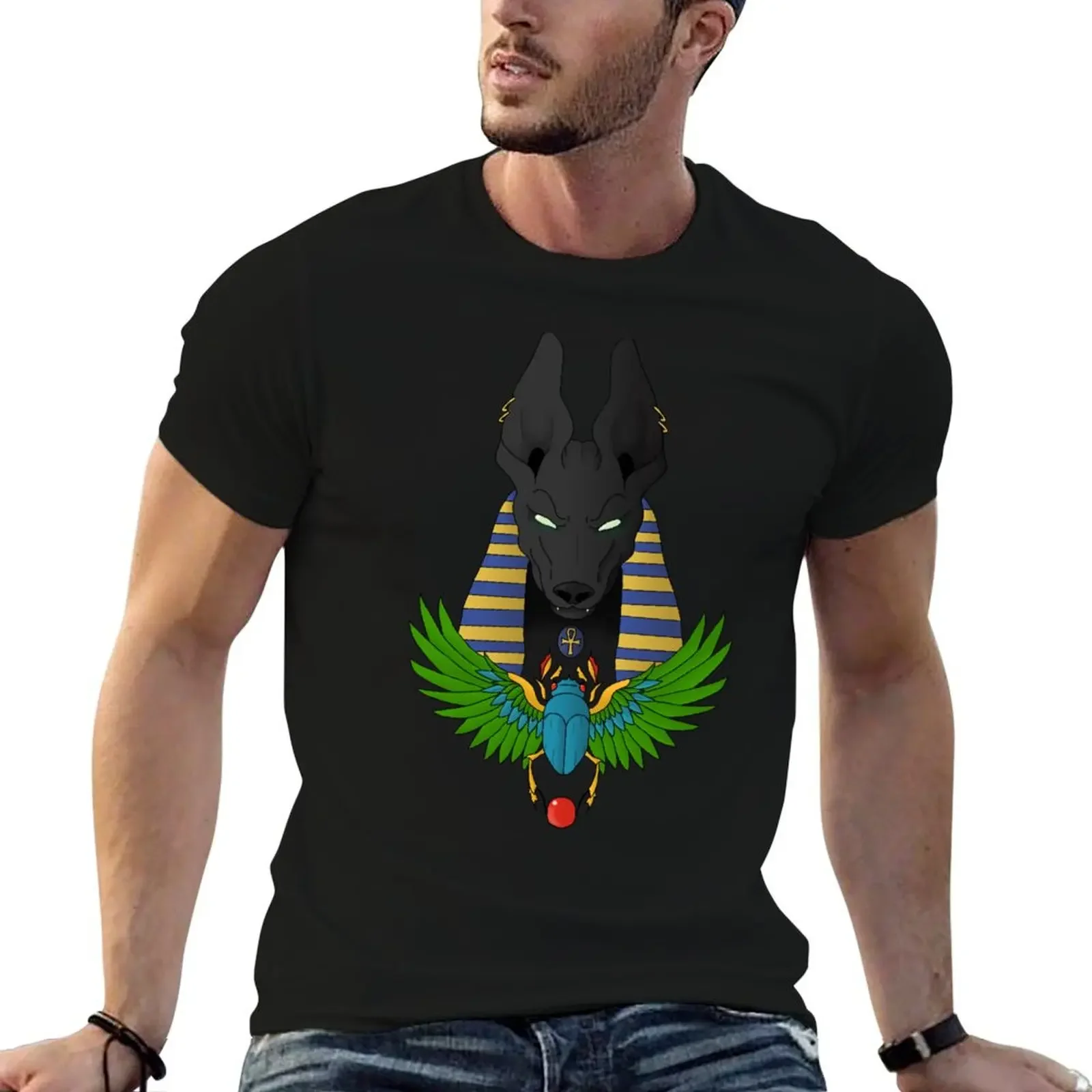 Anubis T-Shirt Blouse oversizeds rapper graphic tees boys whites mens t shirts casual stylish