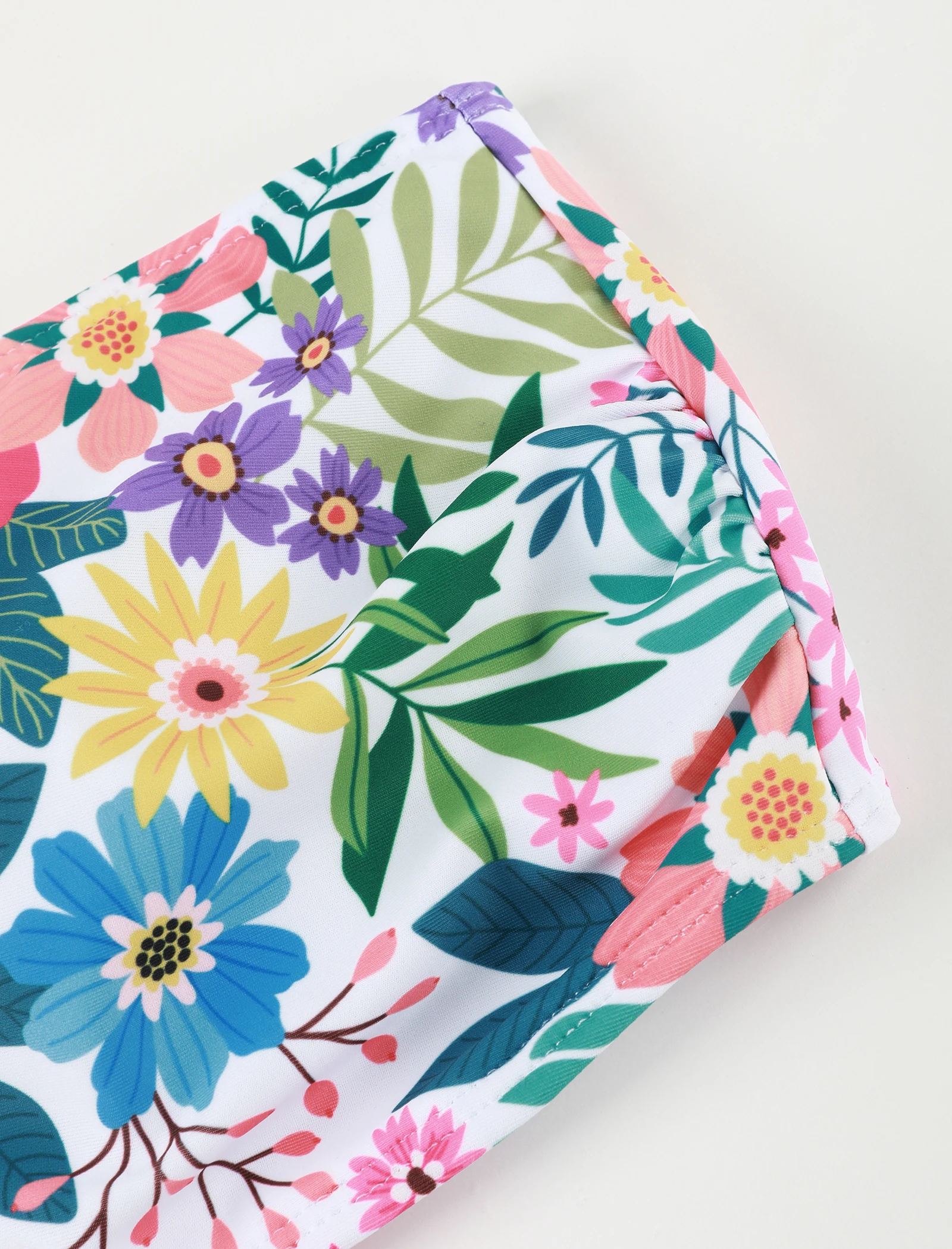 طقم بيكيني نسائي بطبعة زهور، توب سباحة بدون أكمام من Boho Fashion وجزء سفلي للسباحة للصيف، ملابس سباحة للسيدات لقضاء عطلات الشاطئ #4