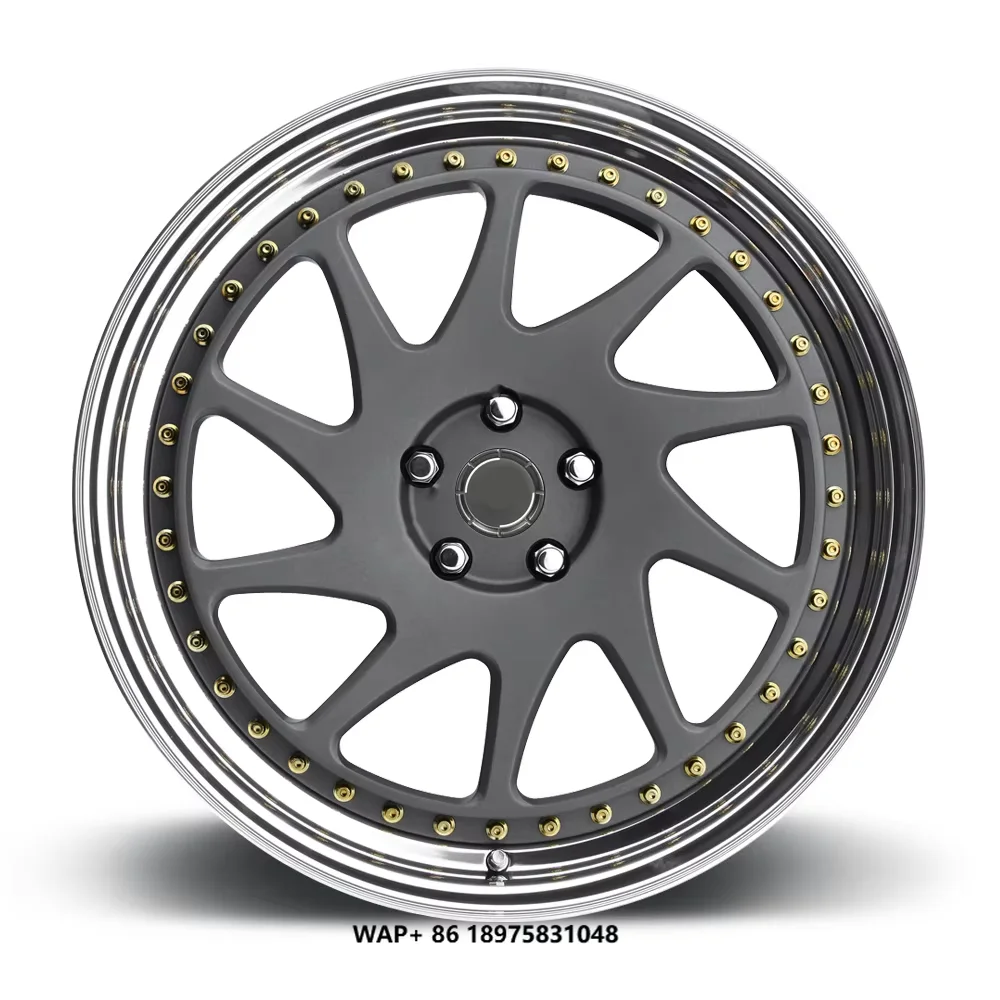 

High-end Alloy Rim 19 20 21 Inch With Face Matte Black Lip Polished Aluminum Pcd 5x112/120 Passenger Car Wheel