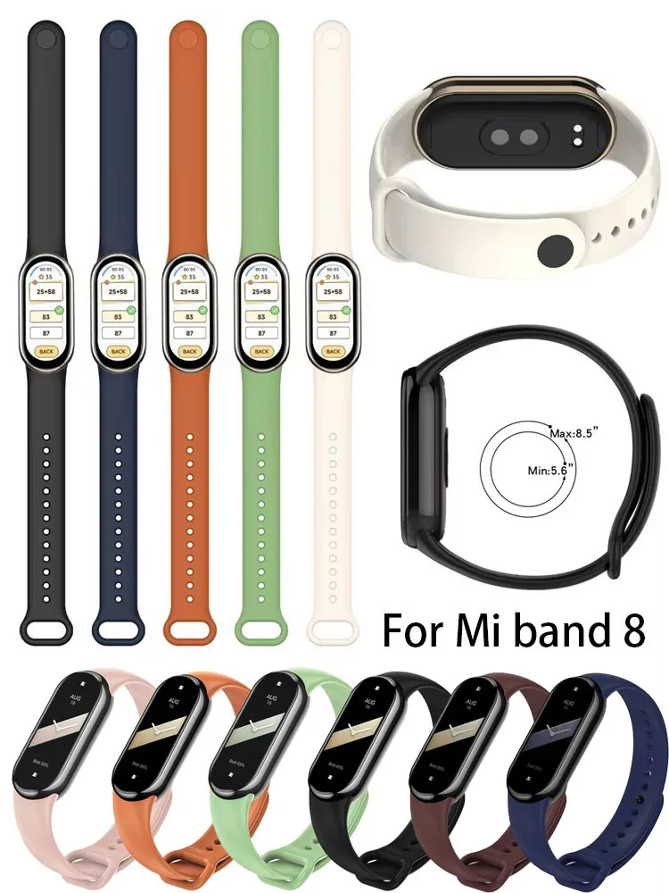 Strap for Xiaomi Mi Band 8 global version NFC Bracelet Accessories Silicone Wristband watchband pulseira correa Mi Band 8 strap