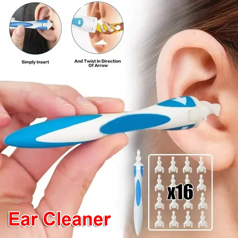 

Ear Wax Remover Tool Ear Cleaner With Soft Silicone 16 Replacement Tips Simply To Grab Extract Earwax