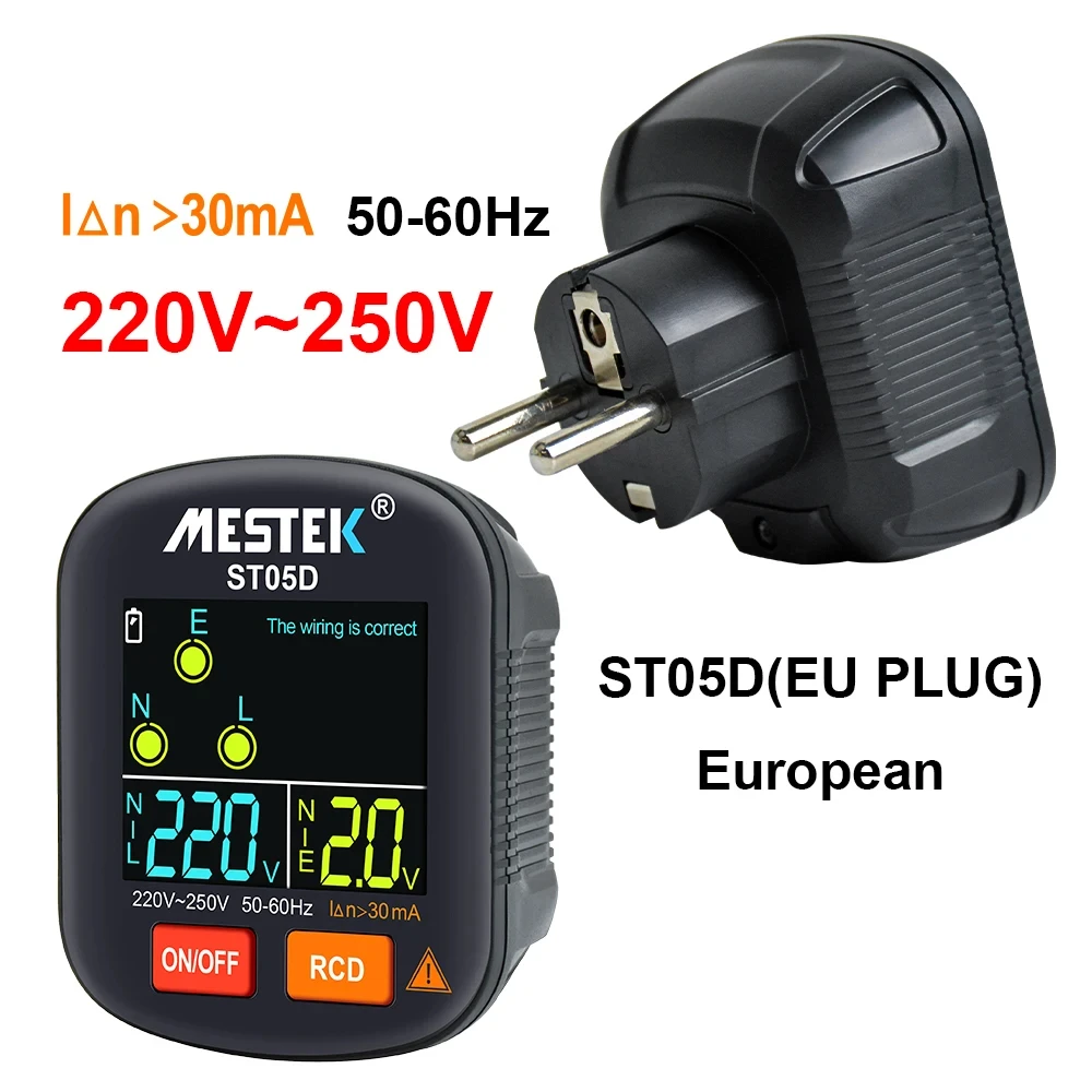 US/UK/EU Plug Digital Outlet Socket Smart LCD Voltage Phase Detector Digital Display Socket Tester Zero Wire Detection