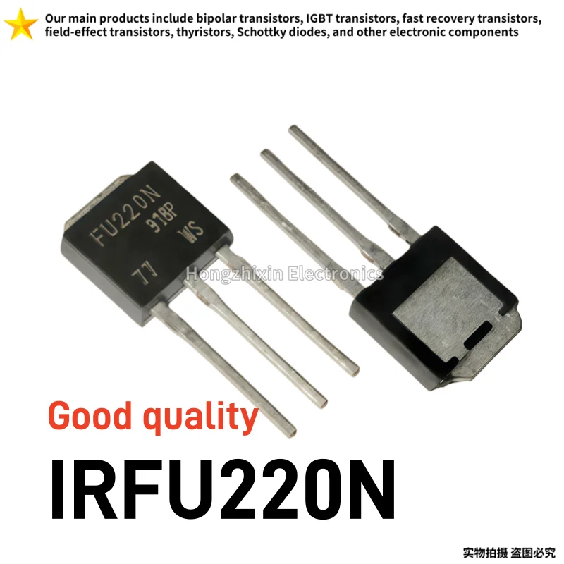 10PCS Original IRFU220N FU220N TO-251 IPAK N-Channel Power MOSFET 200V 5A Transistor For Switching Power Supply